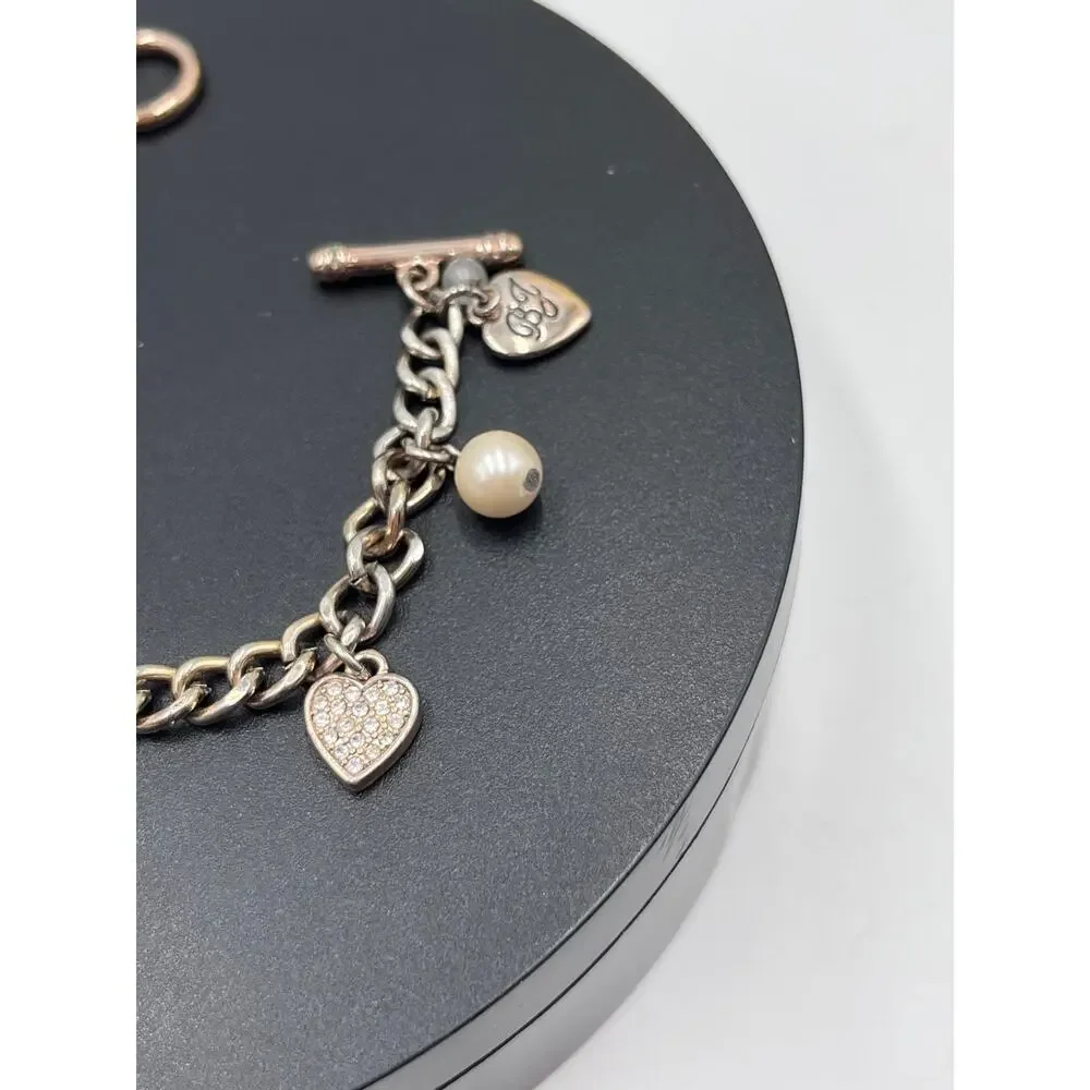Betsey Johnson Love Me Chihuahua Dog Bone Heart Charm Bracelet Rare Rose Gold‎